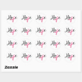 Hope Pink Ribbon Breast Cancer Bewustheid Ronde Sticker (Vel)