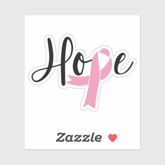 Hope Pink Ribbon Breast Cancer Bewustheid Sticker (Vel)