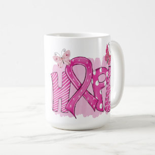 HOPE Pink Ribbon Butterfly Fighter Breast Cancer Koffiemok