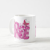 HOPE Pink Ribbon Butterfly Warrior Borstkanker Koffiemok (Voorkant links)
