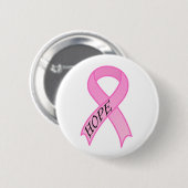 Hope Pink Ribbon Button (Voorkant /achterkant)