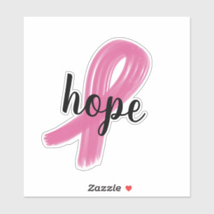 Hope Pink Ribbon Cancer Awareness Vinyl Cut Sticke Sticker
