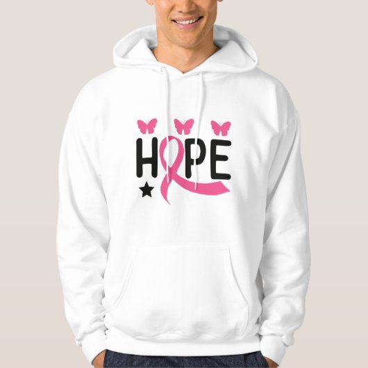 Hope Pink Ribbon Fighter Overlevende borstkanker H Hoodie (Voorkant)
