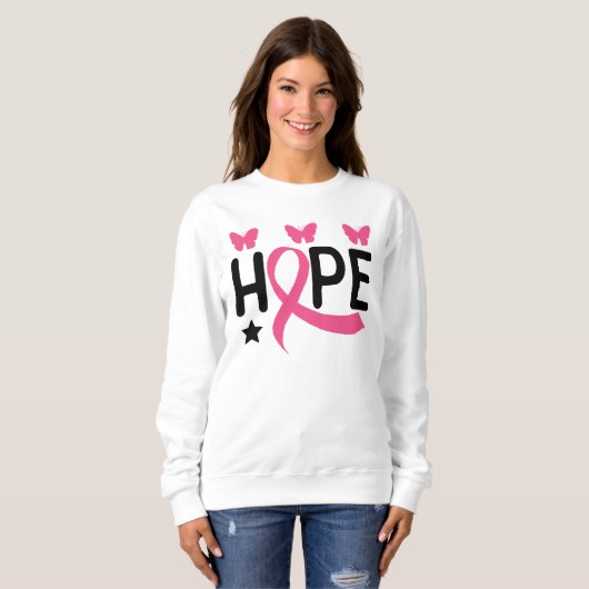 Hope Pink Ribbon Fighter Overlevende borstkanker H Trui (Voorkant volledig)