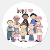 Hope Pink Ribbon Ronde Sticker (Voorkant)