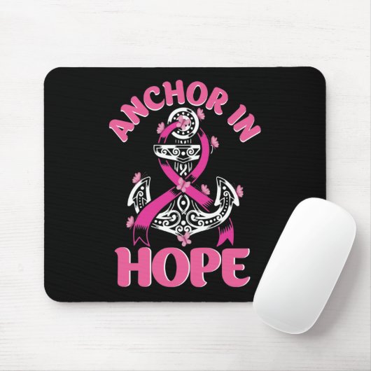 HOPE Pink Ribbon Survivor Fighter Breast Cancer Mo Muismat (Met muis)