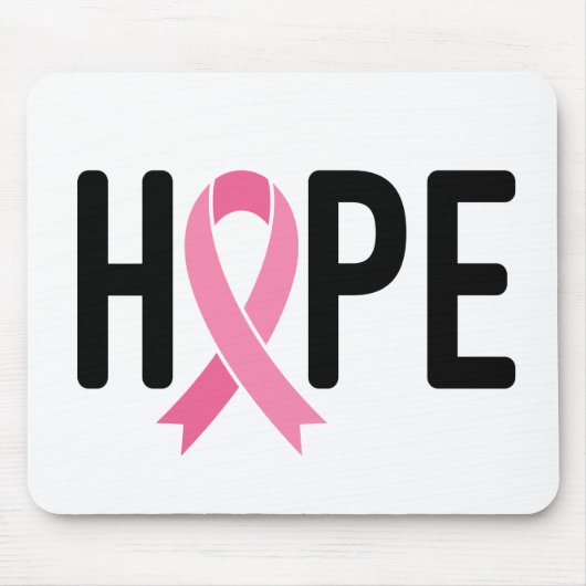 HOPE Pink Ribbon Survivor Fighter Breast Cancer Muismat (Voorkant)