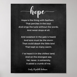 Hope Poem Black en White Poster