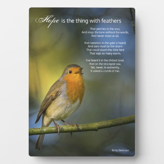 Hope Poem van Emily Dickinson Fotoplaat (voorkant)