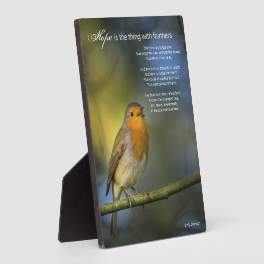 Hope Poem van Emily Dickinson Fotoplaat (Zijkant)