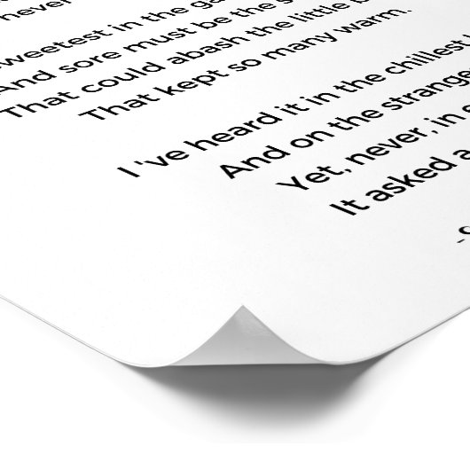 Hope Poem van Emily Elizabeth Dickinson Poster (Hoek)