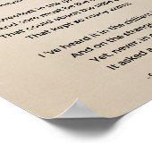 Hope Poem van Emily Elizabeth Dickinson Poster (Hoek)