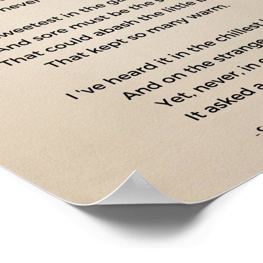 Hope Poem van Emily Elizabeth Dickinson  Poster (Hoek)