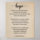 Hope Poem van Emily Elizabeth Dickinson  Poster (Voorkant)