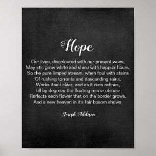 Hope Poem van Joseph Addison Black en White Poster