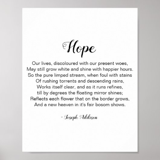 Hope Poem van Joseph Addison Poster (Voorkant)