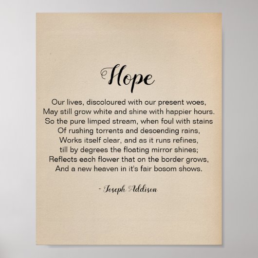 Hope Poem van Joseph Addison Vintage Poster (Voorkant)