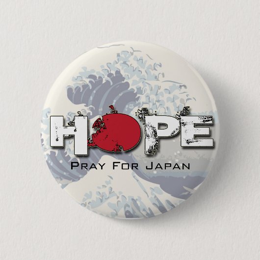 HOPE - Pray for Japan Pins Ronde Button 5,7 Cm (Voorkant)