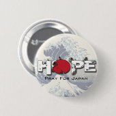 HOPE - Pray for Japan Pins Ronde Button 5,7 Cm (Voorkant /achterkant)
