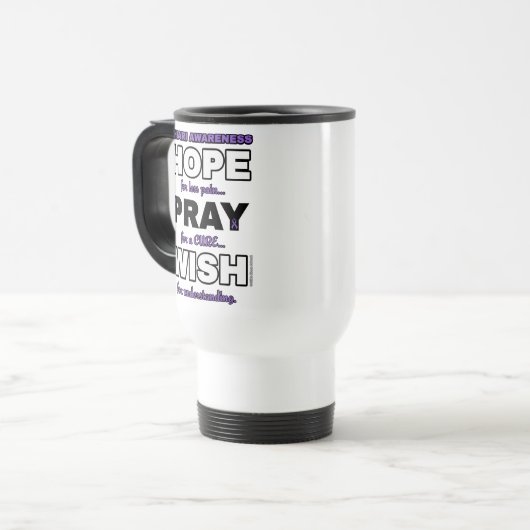 Hope Pray Wish...Chiari Travel Mug Reisbeker (Voorkant links)