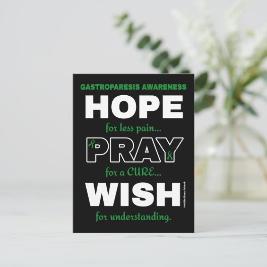 Hope Pray Wish... Gastroparesis Briefkaart (Staand voorkant)