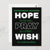 Hope Pray Wish... Gastroparesis Briefkaart (Voorkant / Achterkant)