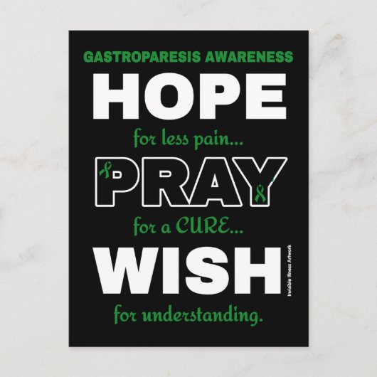 Hope Pray Wish... Gastroparesis Briefkaart (Voorkant)