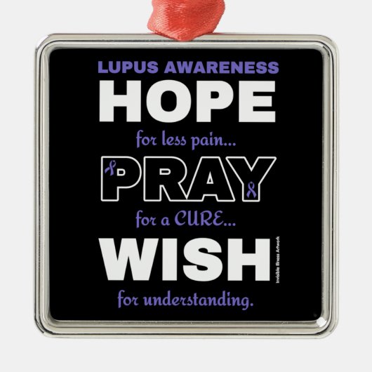 Hope Pray Wish.. Lupus Metalen Ornament (Voorkant)