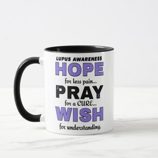 Hope Pray Wish...Lupus Two-Tone Coffee Mok (Links)