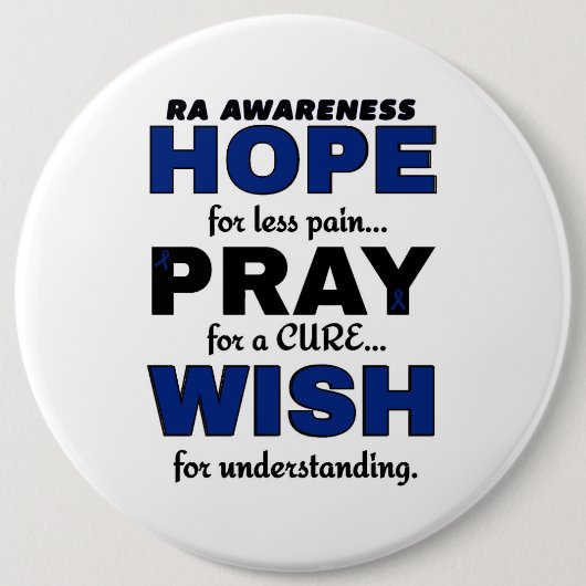 Hope Pray Wish...RA Ronde Button 6,0 Cm (Voorkant)