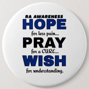 Hope Pray Wish...RA Ronde Button 6,0 Cm