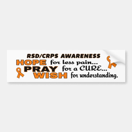 Hope Pray Wish...RSD/CRPS Bumpersticker (Voorkant)