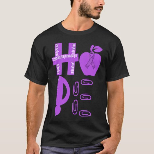 Hope Prematurity Awareness Purple Ribbon Teacher T-shirt (Voorkant)