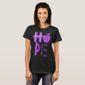 Hope Prematurity Awareness Purple Ribbon Teacher T-shirt (Voorkant volledig)