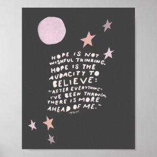 Hope quote - paarse en roze maan en sterren poster