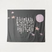Hope quote - paarse en roze maan en sterren wandkleed (Voorkant (horizontaal))