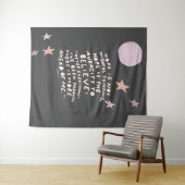 Hope quote - paarse en roze maan en sterren wandkleed (In Situ (horizontaal))