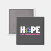 Hope Rare Disease Awareness Shirt - Rare Disease D Magneet (Voorkant / Achterkant)