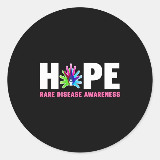 Hope Rare Disease Awareness Shirt - Rare Disease D Ronde Sticker (Voorkant)