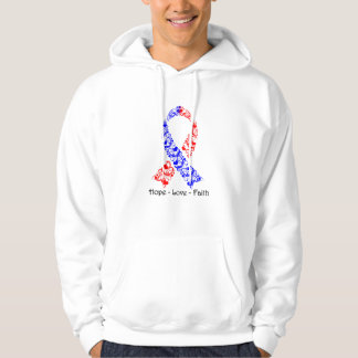 Hope Red en Blue Awareness Ribbon Hoodie