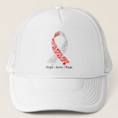 Hope Red en White Awareness Ribbon Trucker Pet (Voorkant)