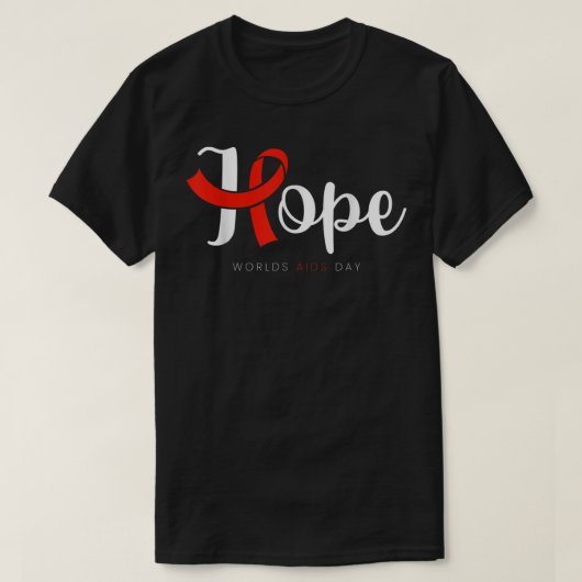 Hope Red Ribbon World AIDS Day HIV Disease Awarene T-shirt (Design voorkant)