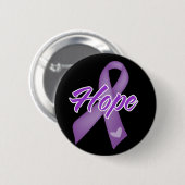 Hope Ribbon - Paarse lintoorzaken Ronde Button 5,7 Cm (Voorkant /achterkant)