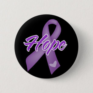 Hope Ribbon - Paarse lintoorzaken Ronde Button 5,7 Cm