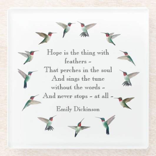 "Hope" roofvogels Glass Onderzetter (Voorkant)