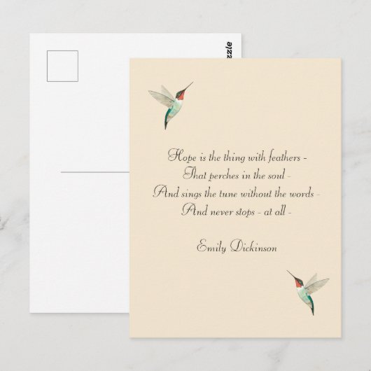 Hope Ruby-throated Hummingbird Briefkaart (Voorkant / Achterkant)