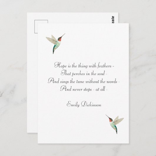 Hope Ruby-throated Hummingbird Briefkaart (Voorkant / Achterkant)