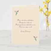 Hope Ruby-throated Hummingbird Kaart (Gele Bloem)