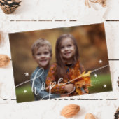 Hope Script Christmas Photo Holiday Kaart