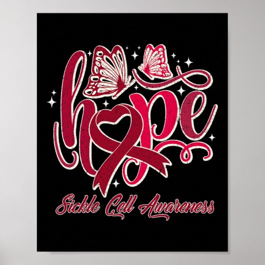 Hope Sickle Cell Awareness Motivatie Quote Poster (Voorkant)